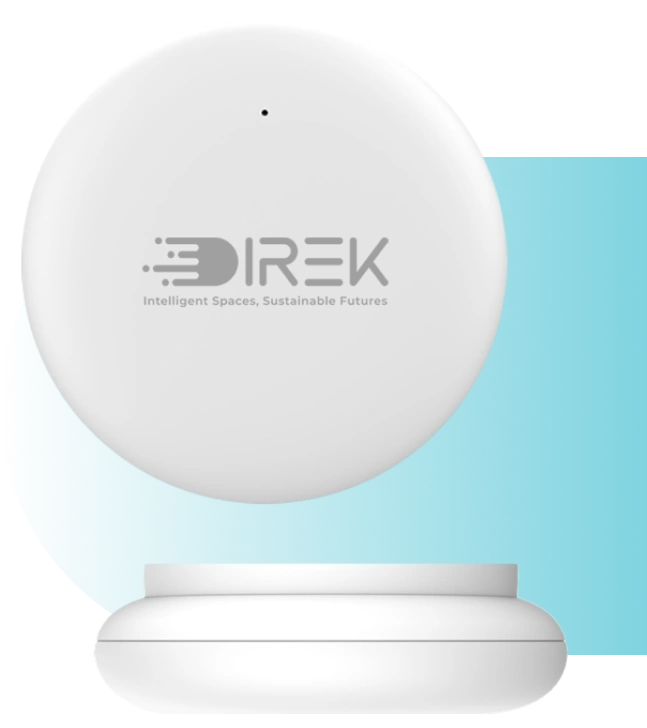 Front and side views of DIREK-M sensor: smart occupancy monitoring sensor with mmWave sensor technology